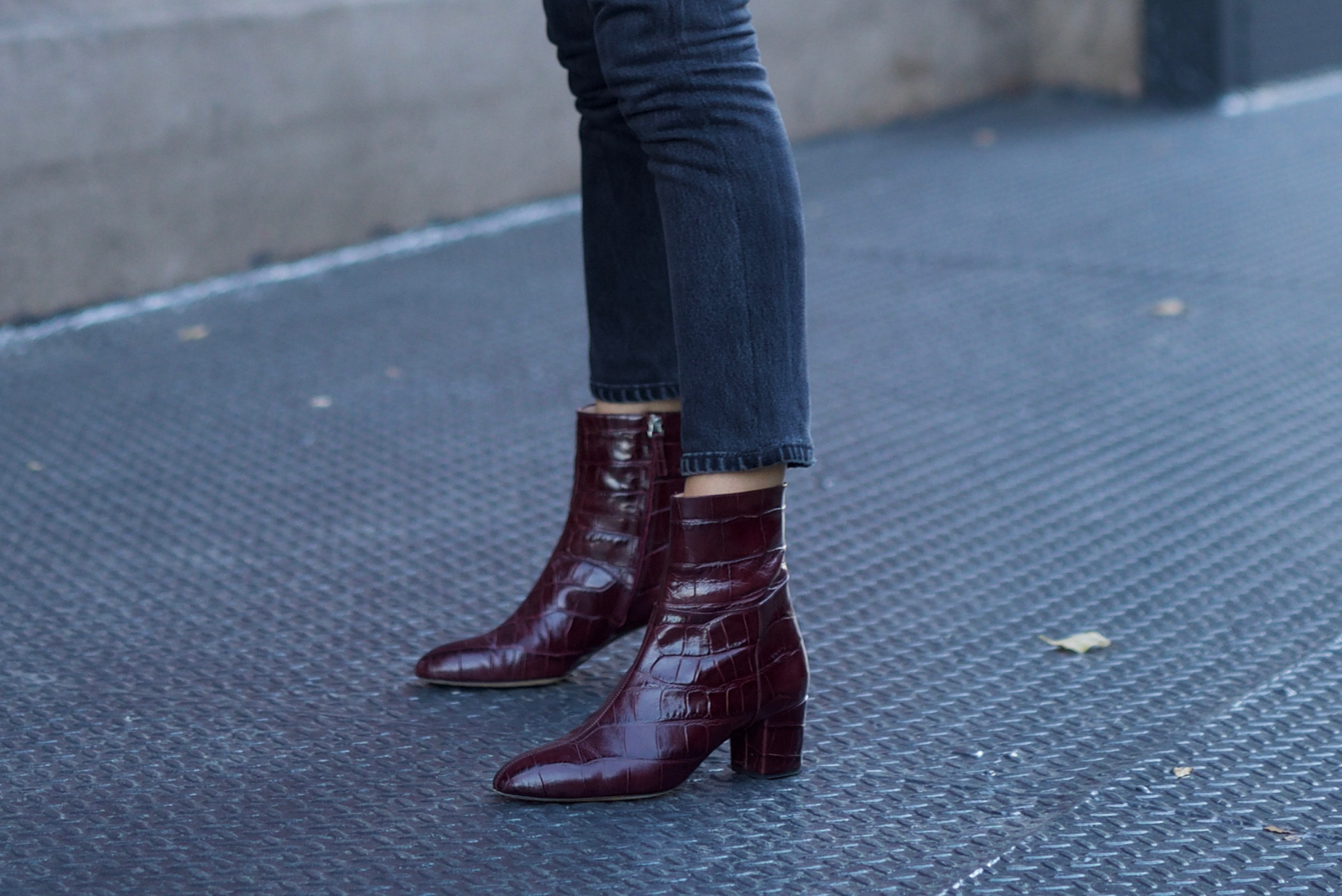 burgundy crocodile boots