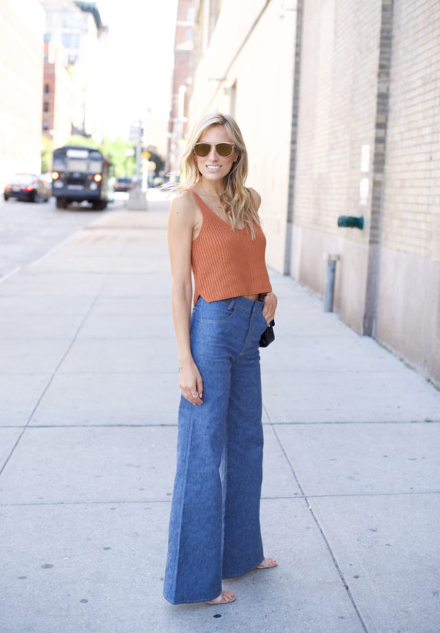 NYFW- 70s-Street Style, Flared jeans