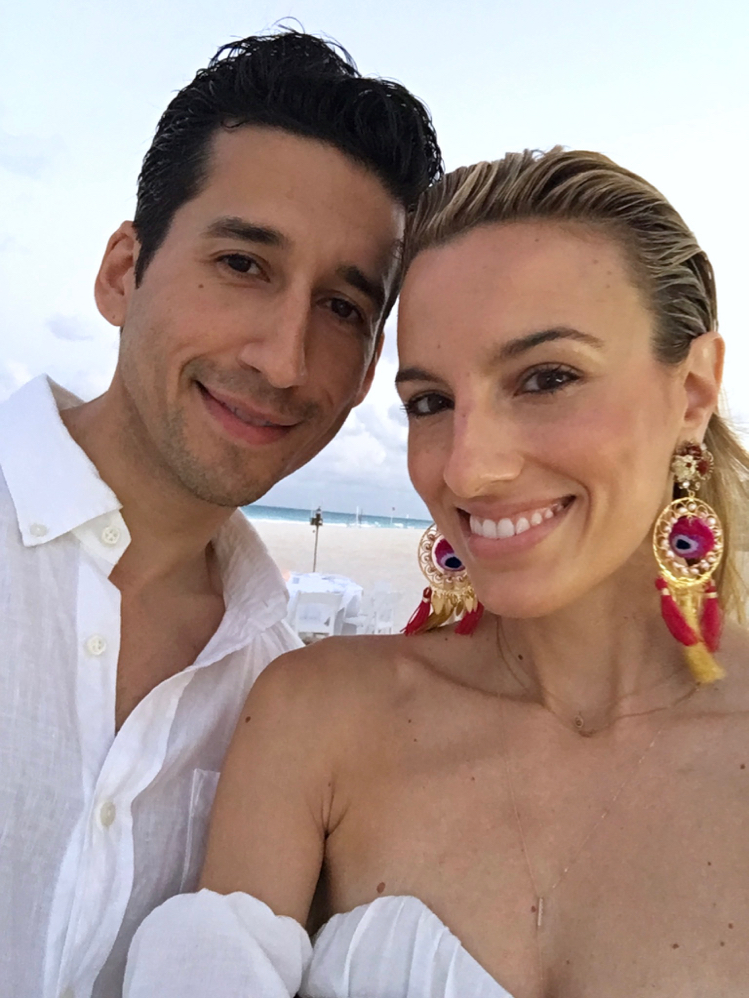 Cancun Mexico, Travel, Beach, All White, Couple Style, Statement Earrings