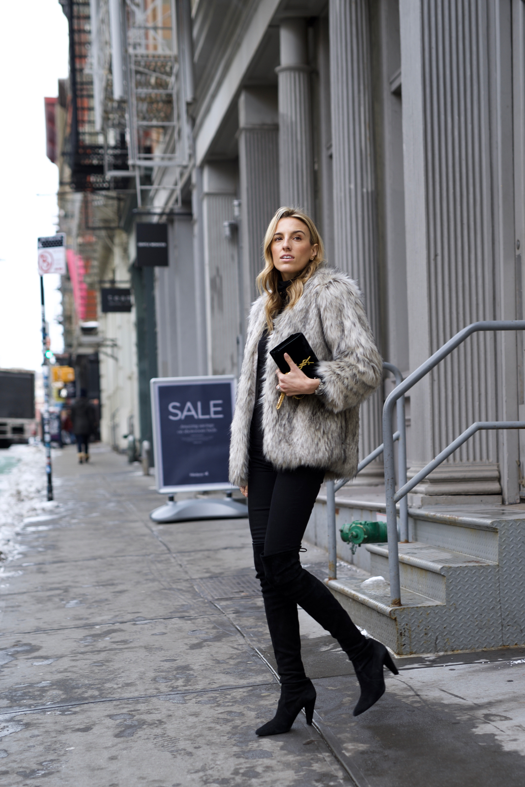 faux fur over the knee boots